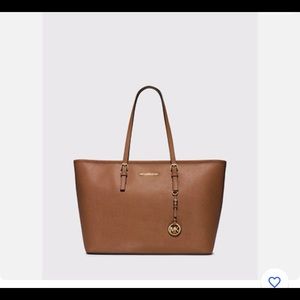 Michael Kors Jet Set Travel Medium Multifunction Tote-Luggage Brown